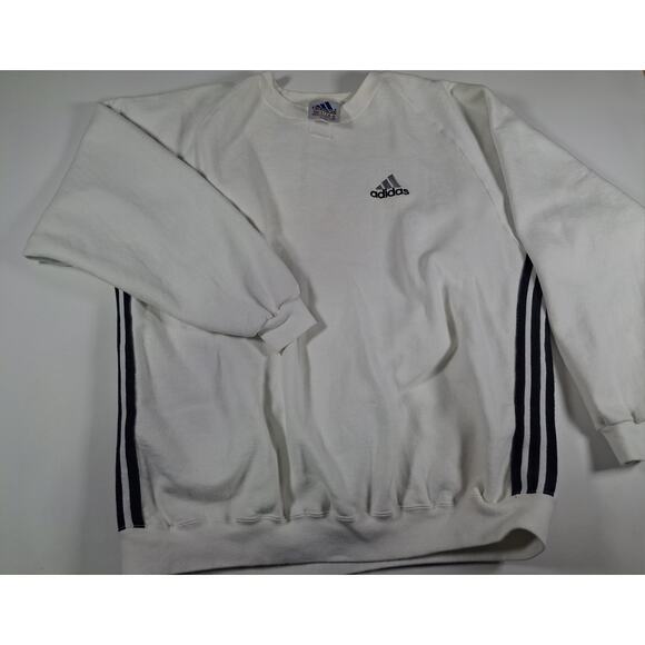 Adidas Three Stripes Vtg Y2K Long Sleeve Sports Sweatshirt Top 2XL - Picture 1 of 7